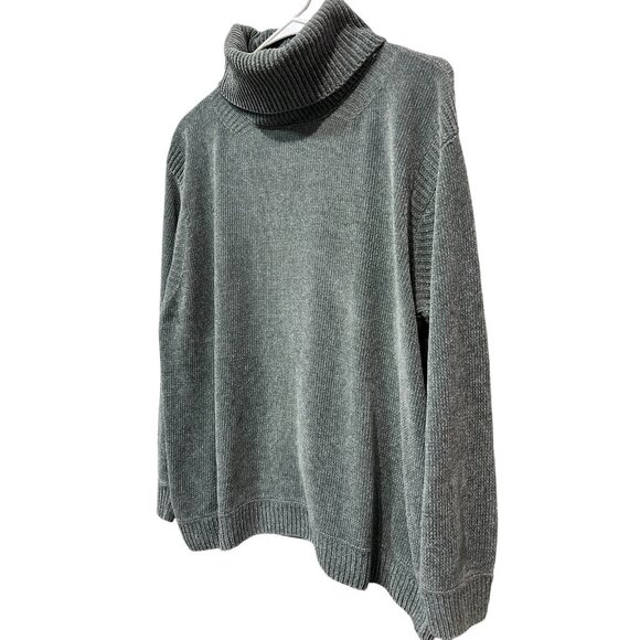 Lafayette 148 Women’s 100% Silk Sweater Turtleneck Gray Size XL Soft - Picture 2 of 9